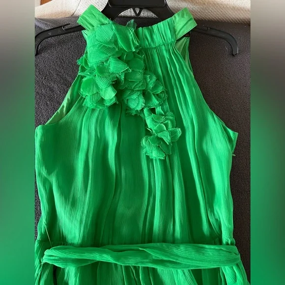 Zara Vibrant Green Pleated Dress - Picture 2 of 8